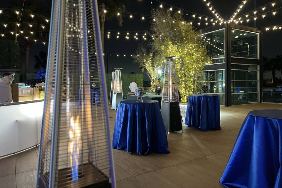 Terrace at night