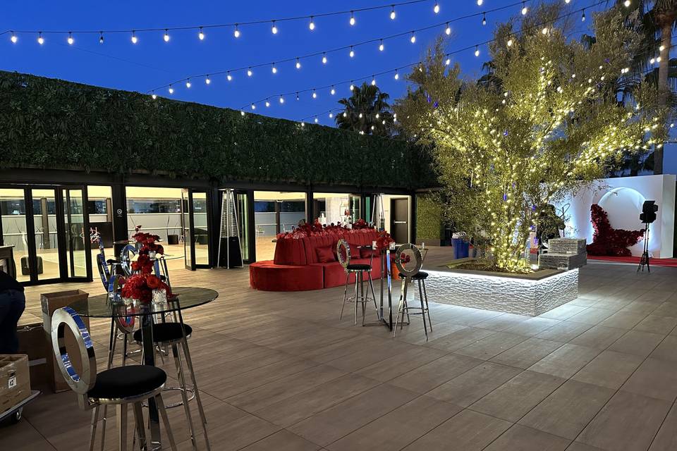 Terrace at night