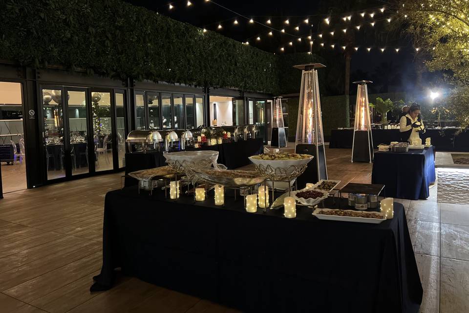 Terrace at night