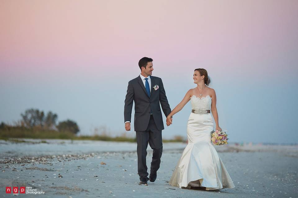 Couple's photo by the beach