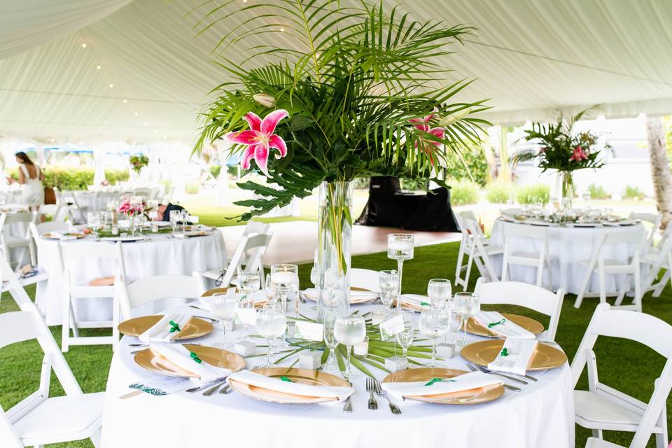 Tropical Beach Tent Wedding