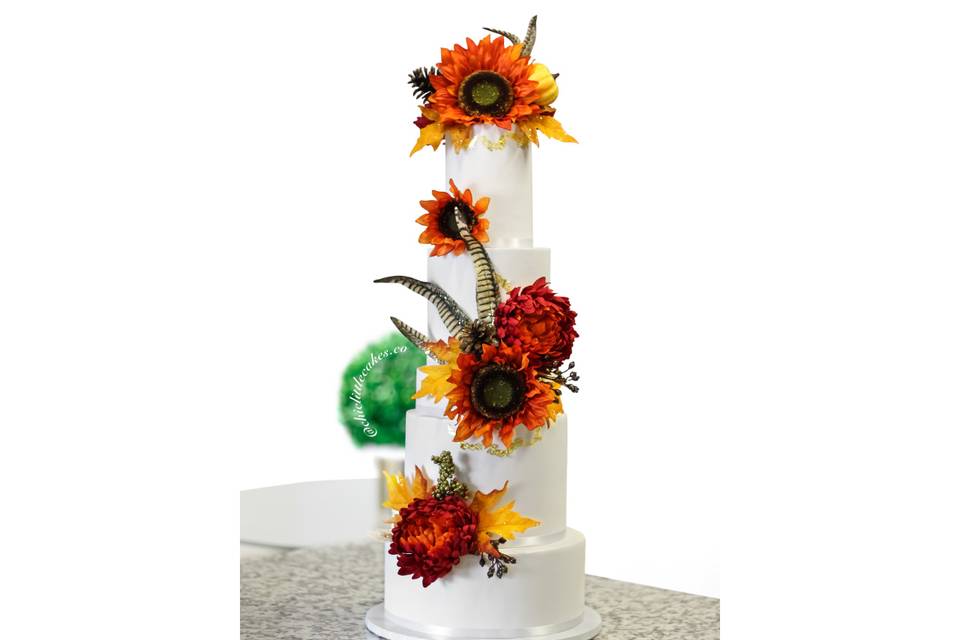 Floral Autumn Wedding Cake