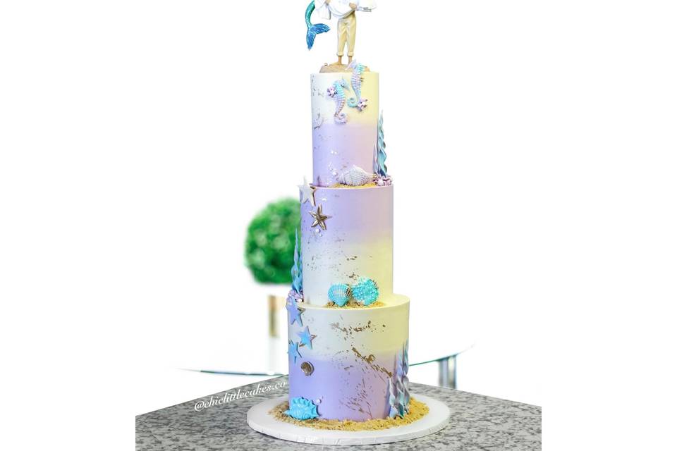 Mermaid Themed Wedding Cake