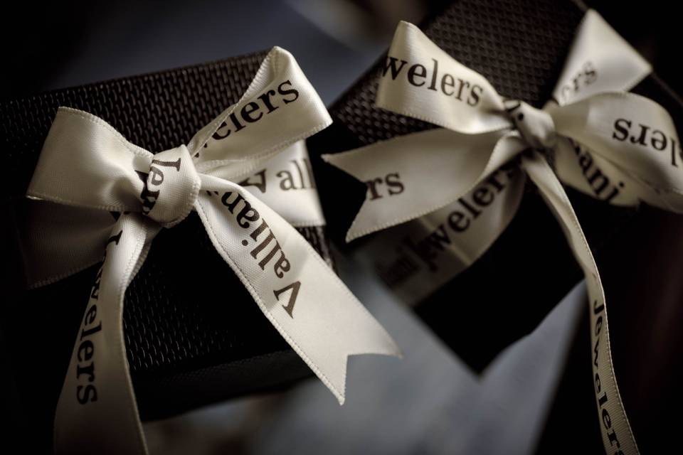 Beautiful wedding ring boxes in Chocolate and tan, photographed in Black and white with a classic look