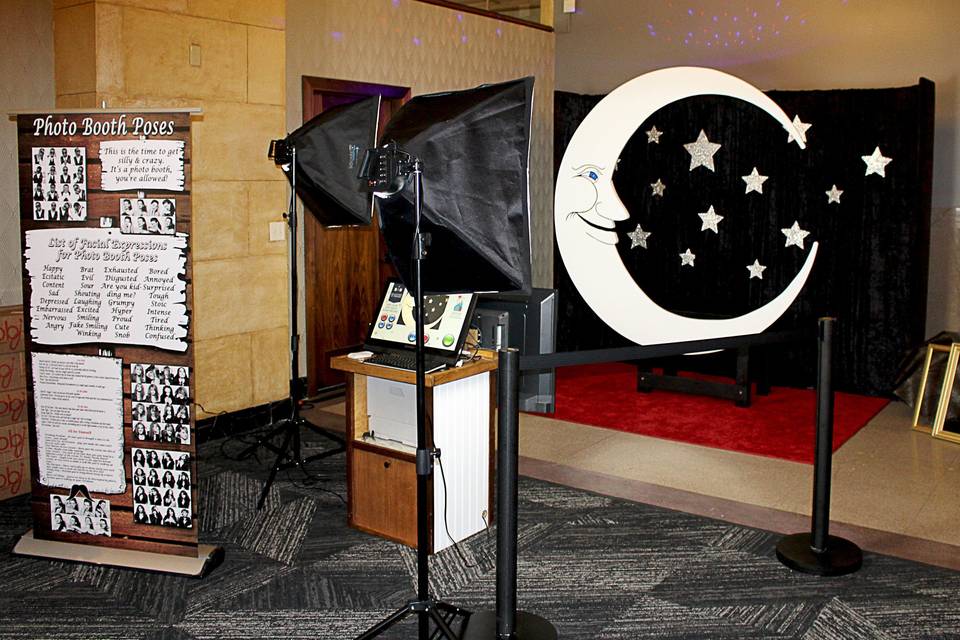 Our moon and stars red carpet backdrop shoot. At the Grand Hall at Power and Light, downtown Kansas City.