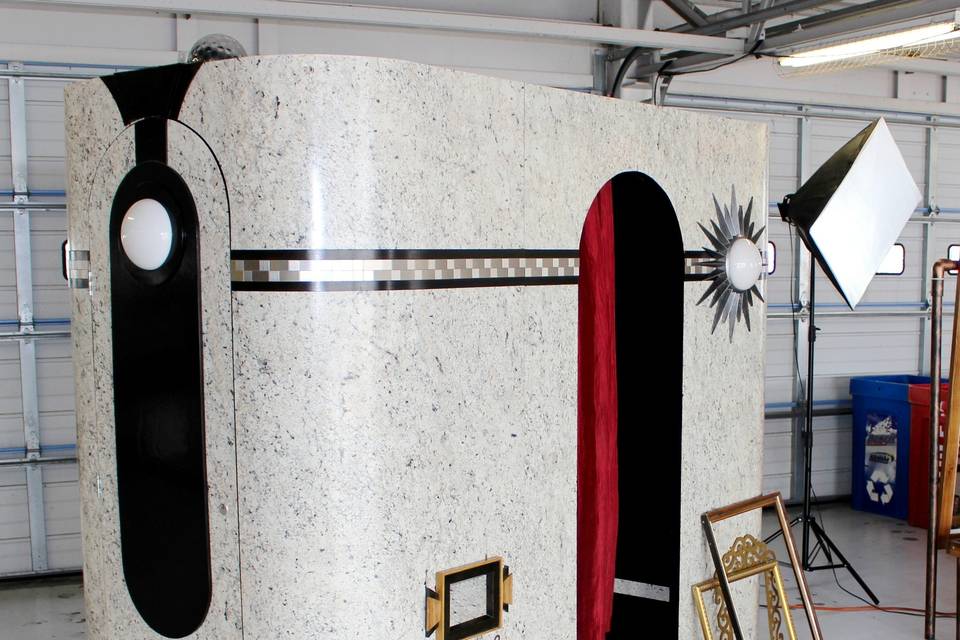 Our Art Deco Roaring 20's enclosed photo booth out at the Kansas Speedway in Kansas City Kansas.