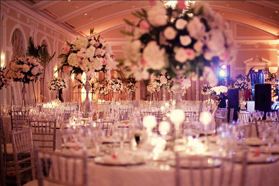 Sheer white wedding arch