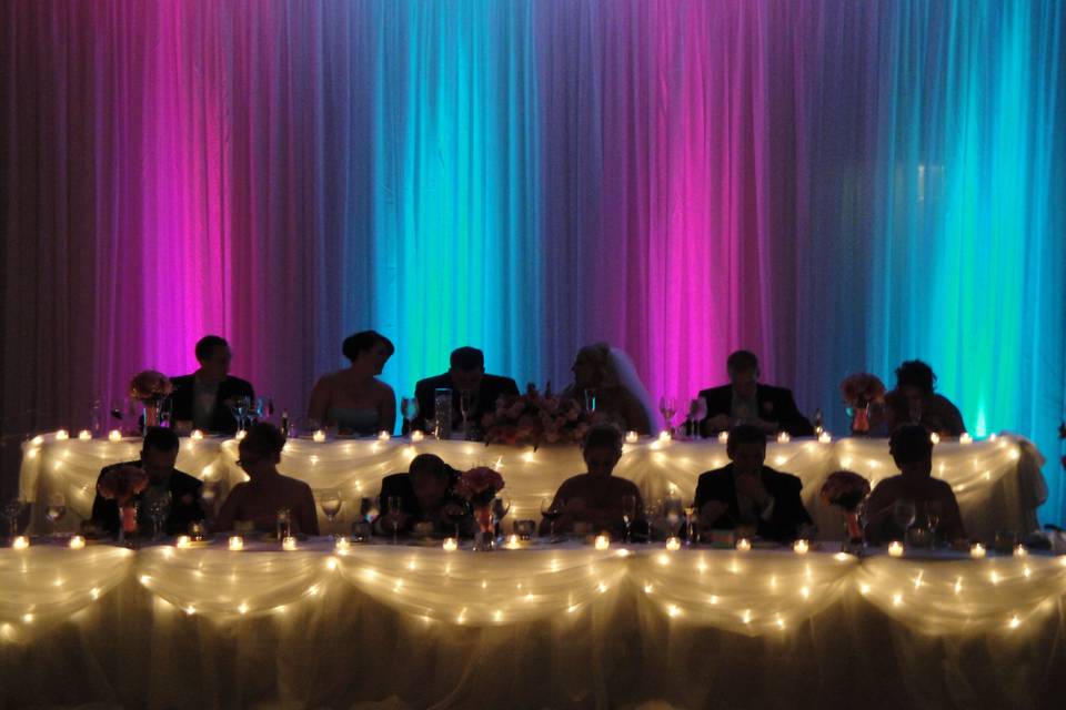 Head table uplights