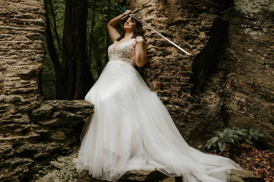 Moody wedding portraits
