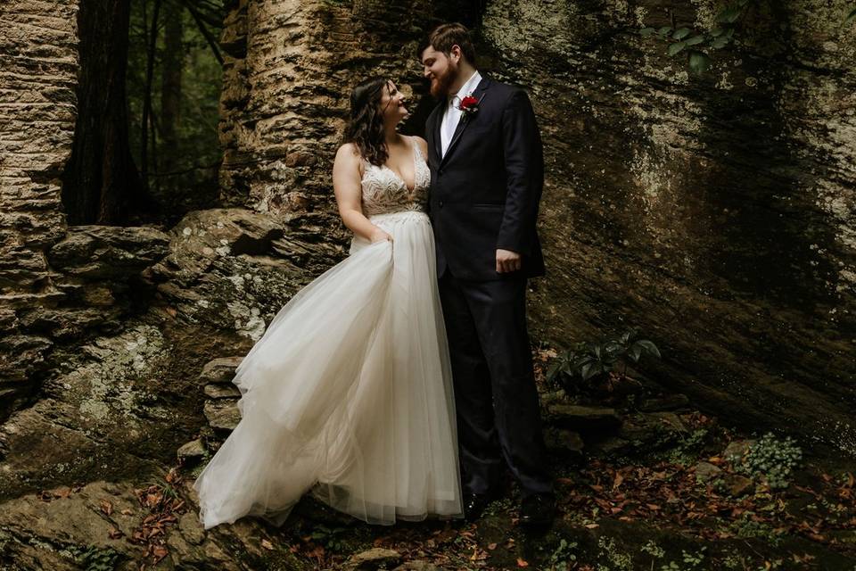 Moody wedding portraits