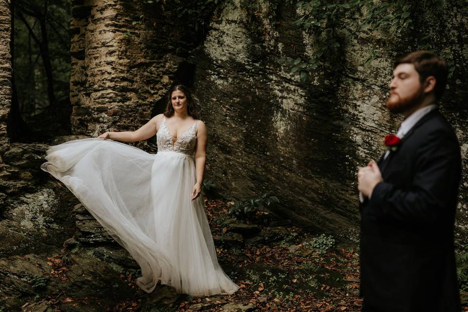 Moody wedding portraits