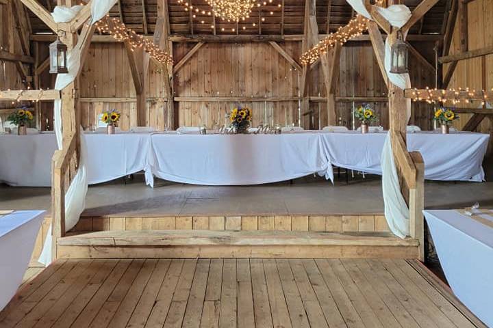 Head table on dance floor