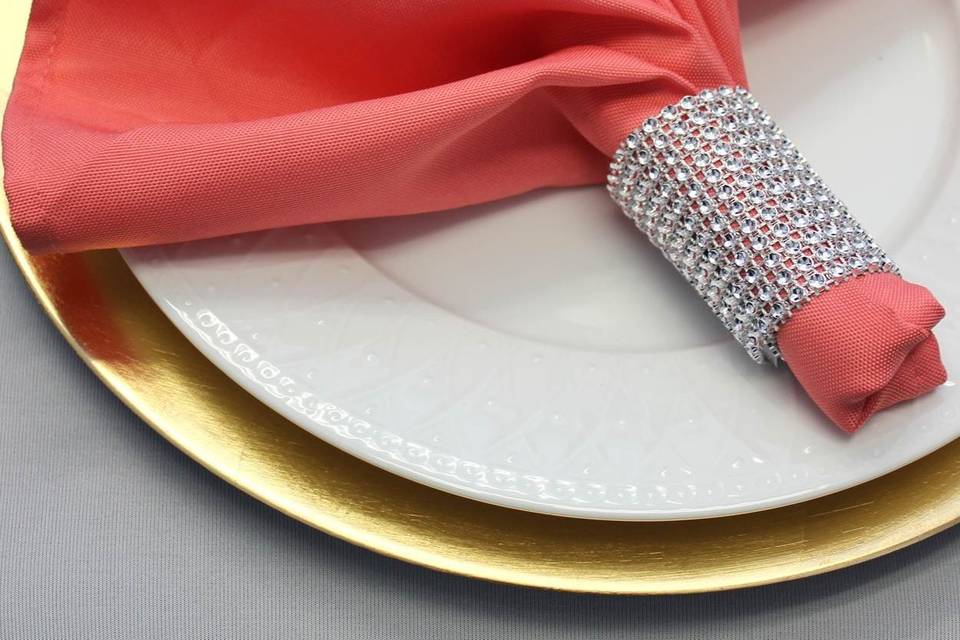 Coral Napkins for Weddings (Polyester)