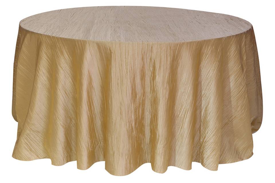 120 inch Champagne Round Tablecloths (Crinkle Taffeta)