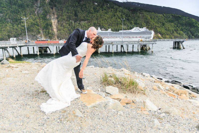 One last dip n kiss before getting back on the cruise ship, heading back home to begin life as husband and wife!Photo by Shannon McGuire of Chugach Peaks Photography.