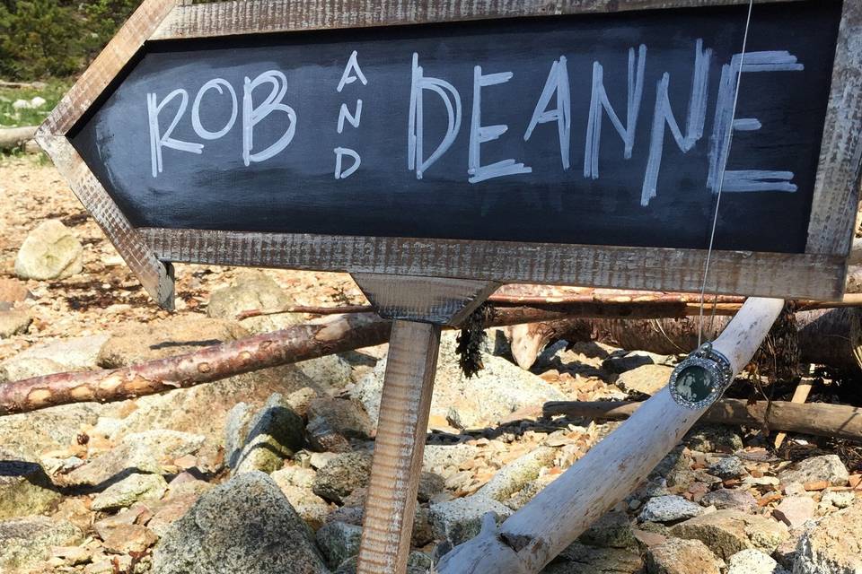 This way to Rob and Deanne's Secret Wedding Rock Spot!Photo by Becky McGill Mull of Azure Alaska Weddings.