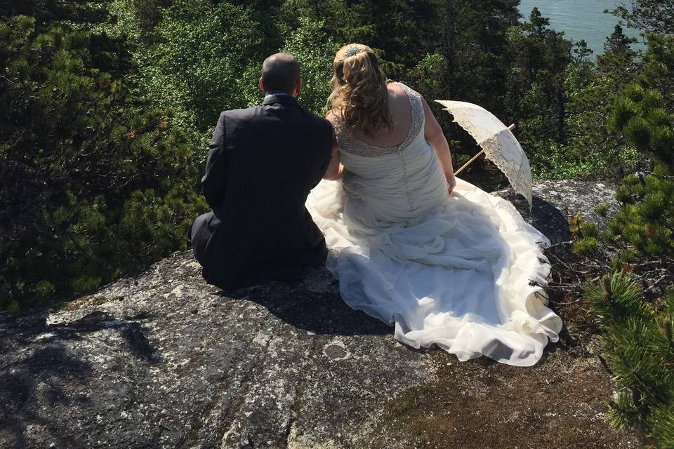 Time for gazing.Photo by Becky McGill Mull of Azure Alaska Weddings.