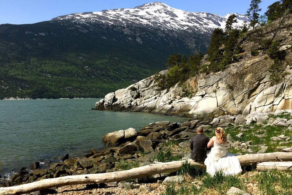 Beautiful scene.Photo by Becky McGill Mull of Azure Alaska Weddings.