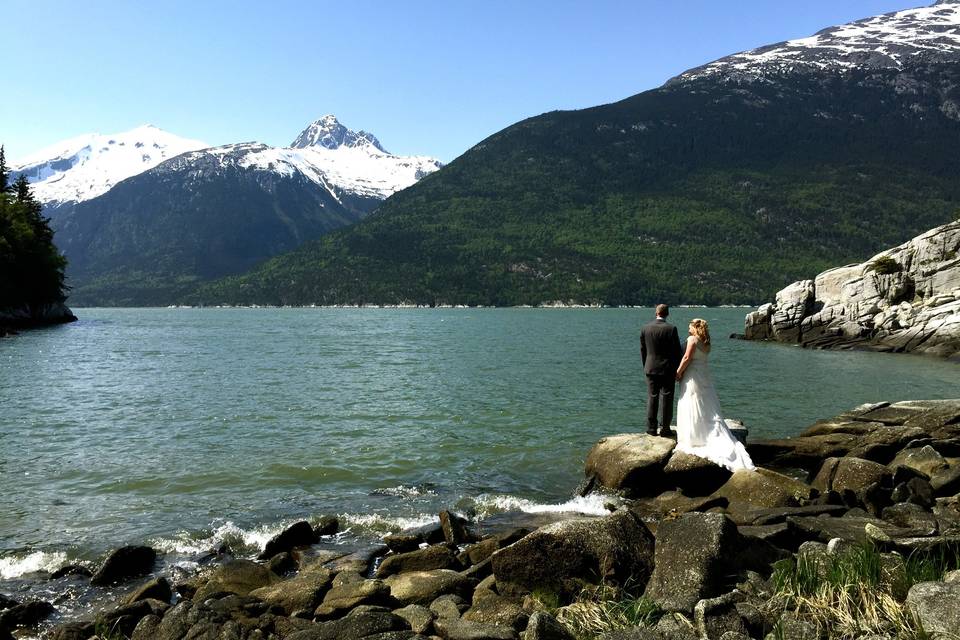 Picture Perfect.Photo by Becky McGill Mull of Azure Alaska Weddings.