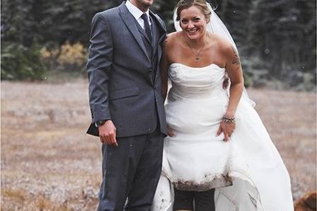 Showing off X-Tra Tuff Boots, worn during this Alaskan Wedding.