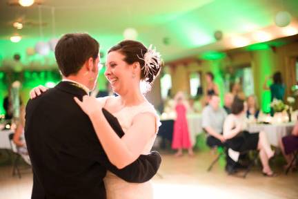 Wedding party holding bouquet