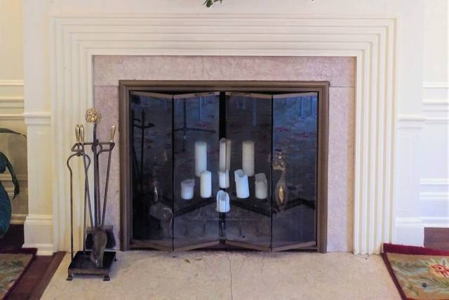 Ceremony Fireplace flowers
