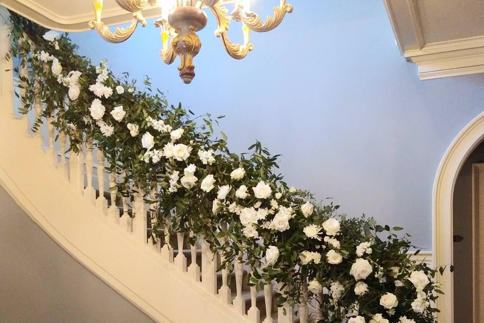 Staircase wedding flowers