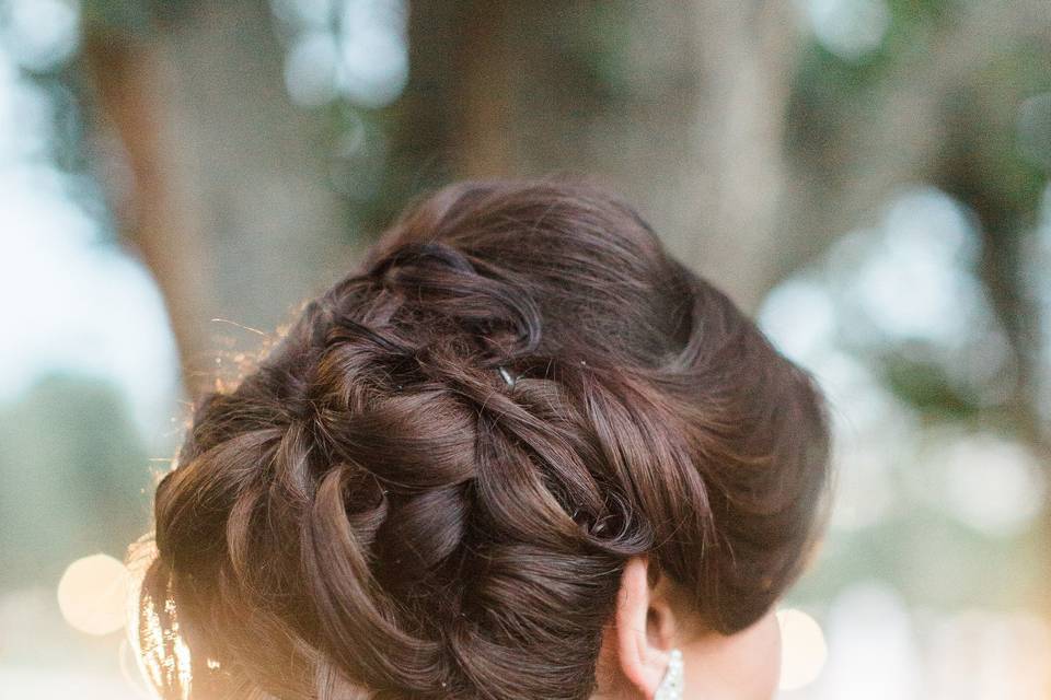 Braided hair updo