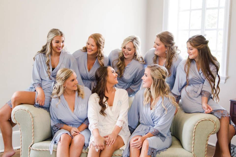 Bridal party hair and makeup