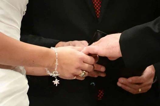Custom design clear crystal bracelet with charm for the Bride. All Renee needs is YOUR wedding colors and style desired.