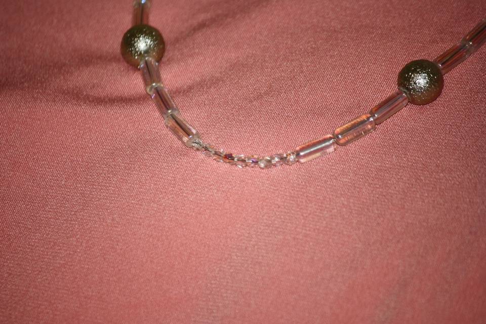 Custom design silver textured beads and crystal necklace, earrings and bracelet for the Bride or bridal party in any style and length. All Renee needs is YOUR wedding colors