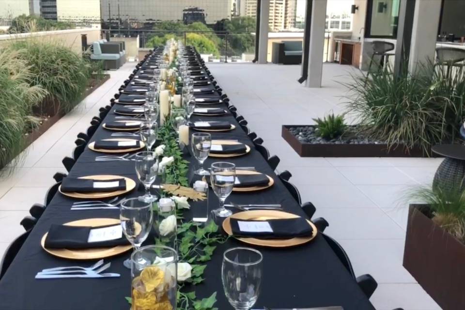 Rooftop dinner party