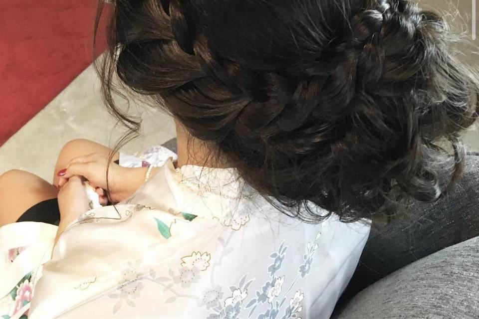 Braided and Curled Updo