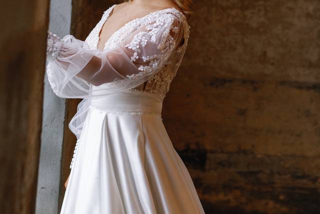 Bride with contrast by window