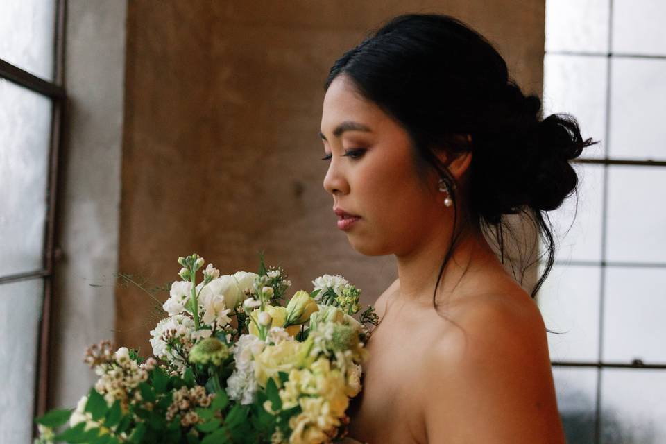 Bride with bouquet