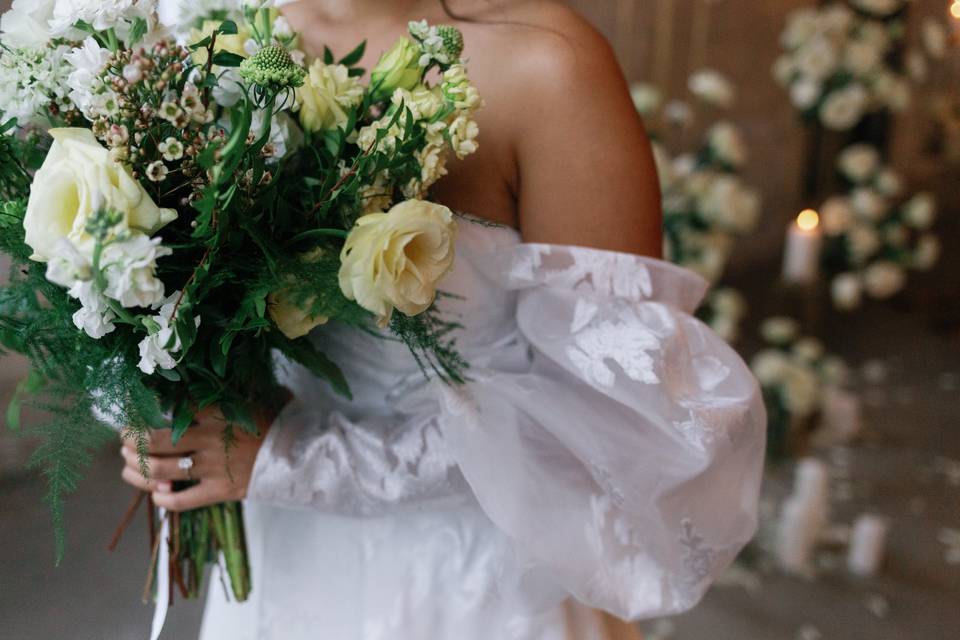 Bride with bouquet