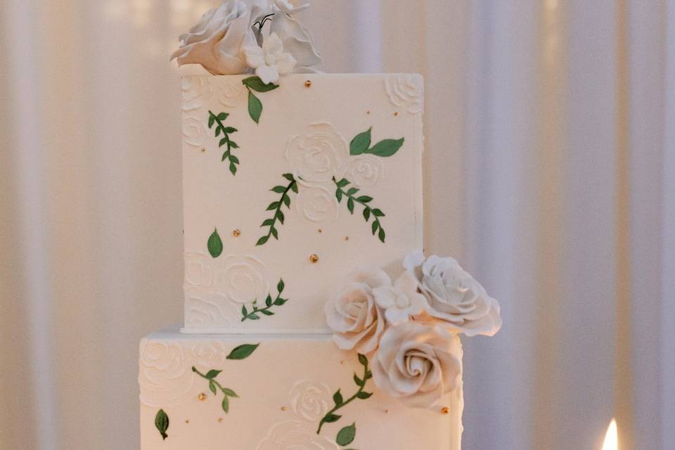 Cake with greenery