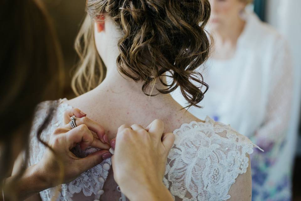 Bride getting ready