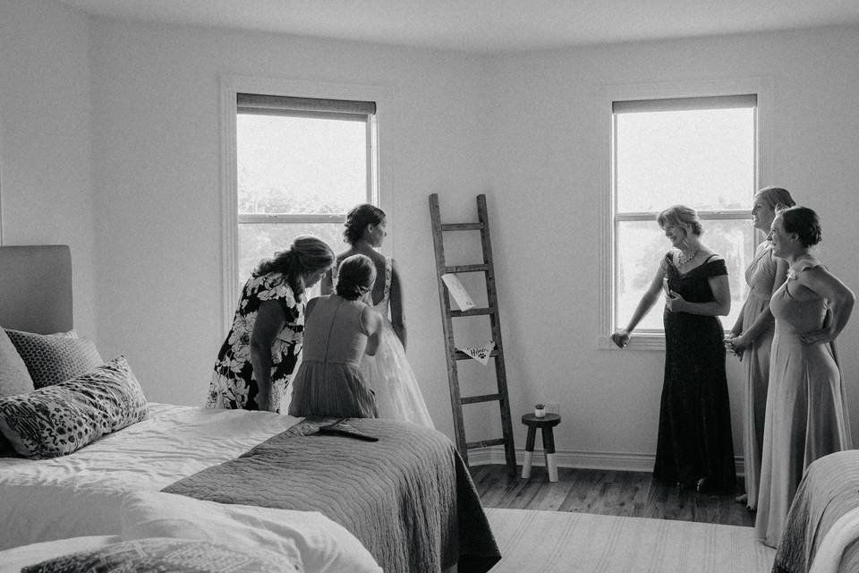 Bride getting ready