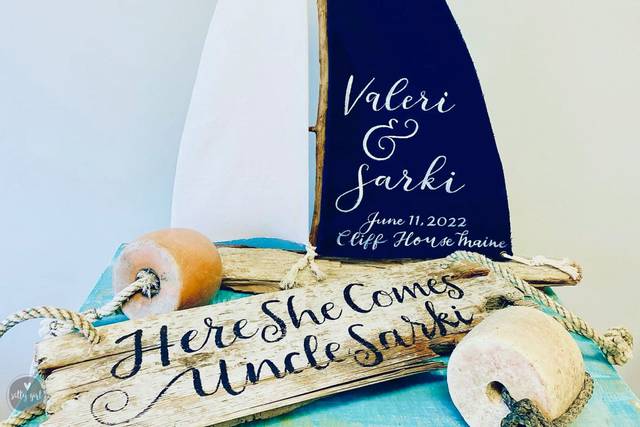 Wedding Sailboat & Sign