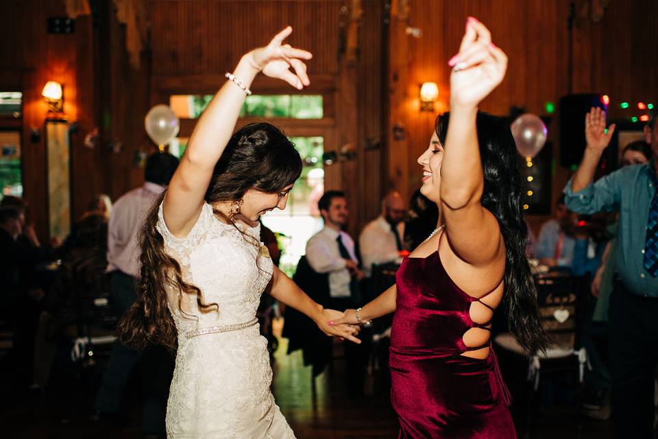 Getting down at her wedding