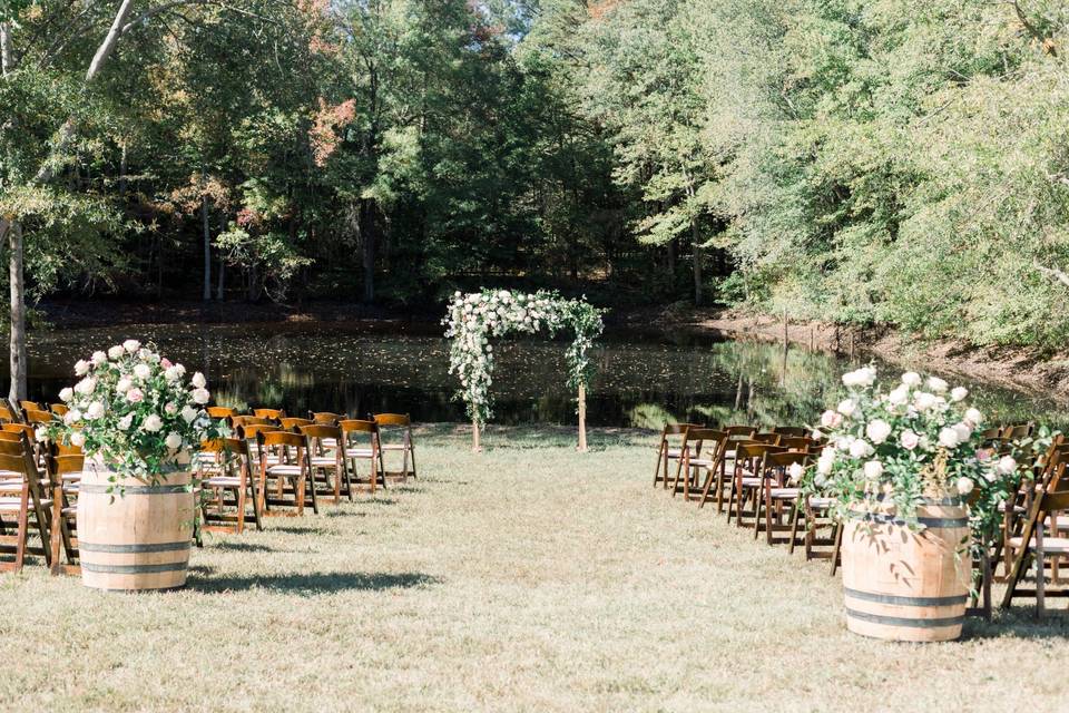 Ceremony site by the pond