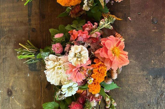 Peach and Coral Bouquets