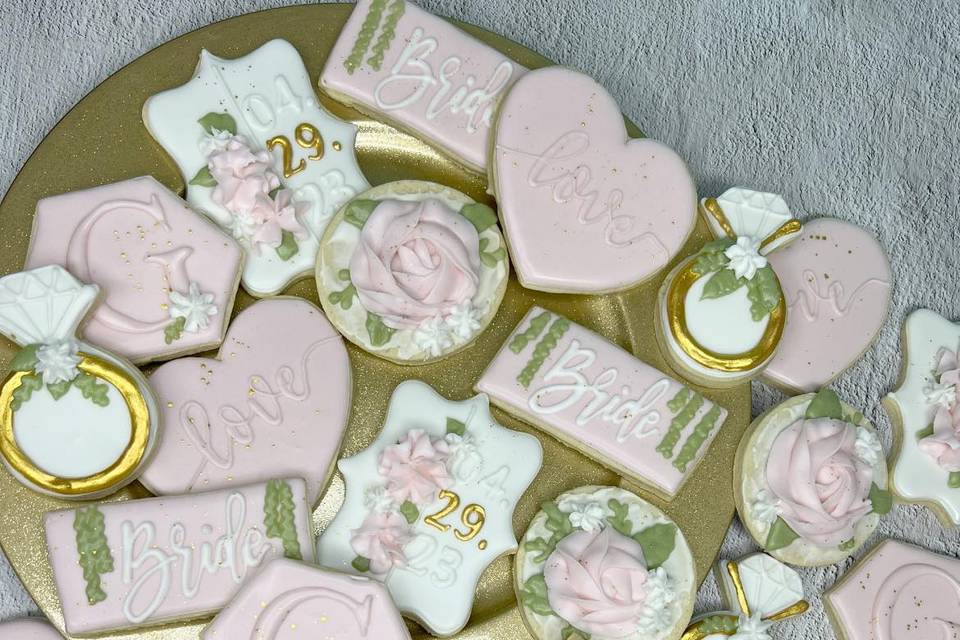 Wedding themed cookies