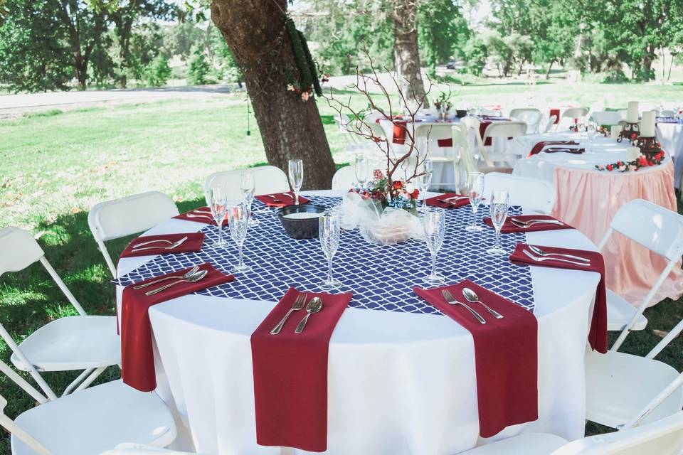 Outdoor wedding reception