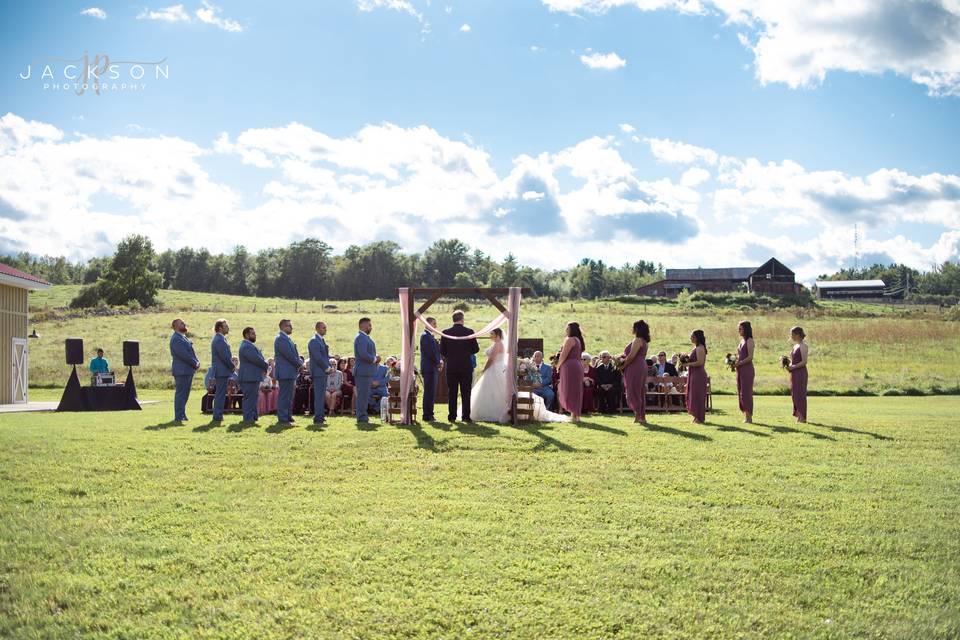 Sun-drenched ceremony.