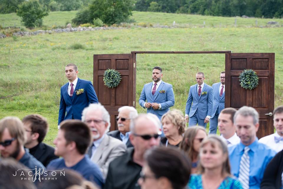 The wedding party enters.