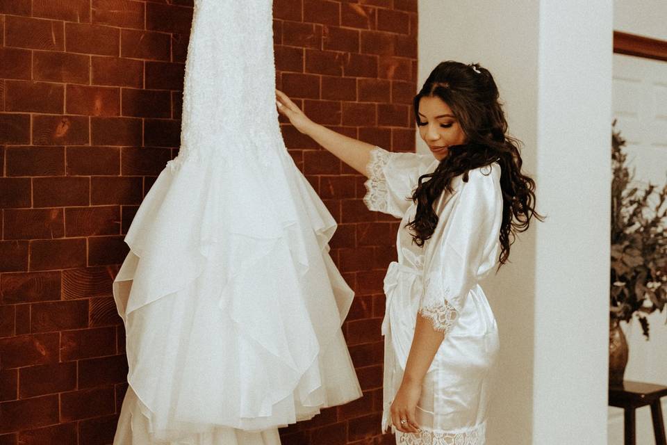 Dress Hanger in Bridal Suite