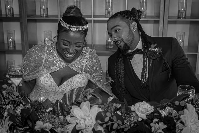 Bride & Groom in Black/White