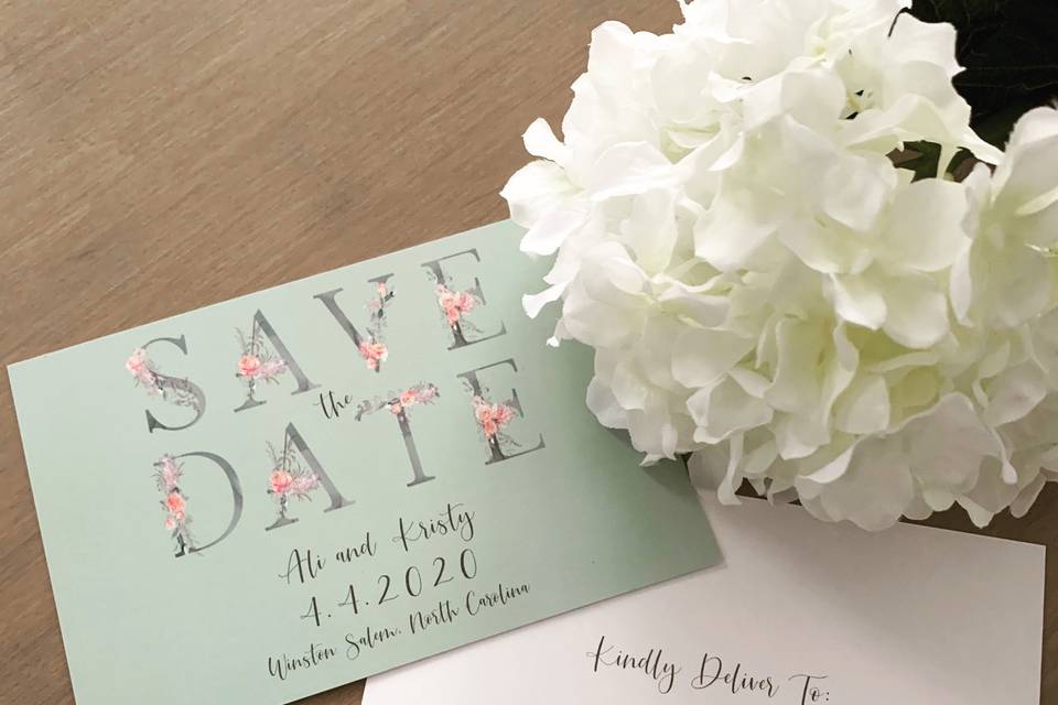 Floral save-the-date